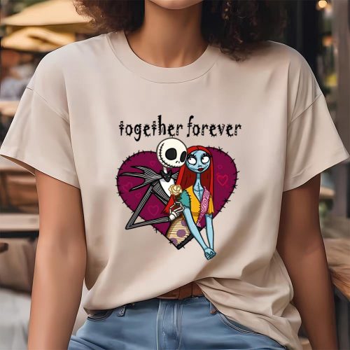 Cute Valentines Day Shirts, Valentines Day Jack Skellington And Sally Shirt