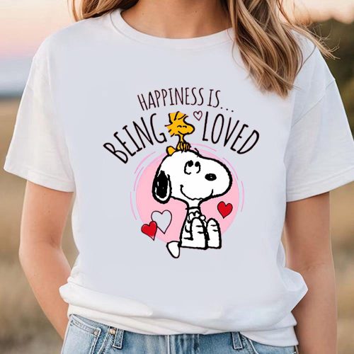 Cute Valentines Day Shirts, Valentines Day Snoopy Happiness Is Being Loved T-Shirt