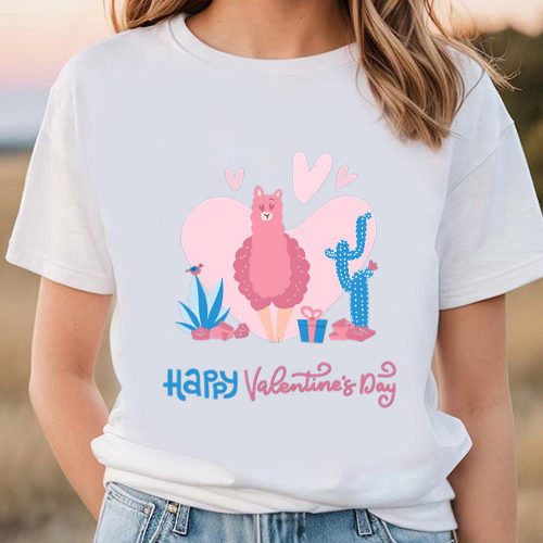 Cute Valentines Day Shirts, Valentines Day With Cute Funny Llama Love T-shirt