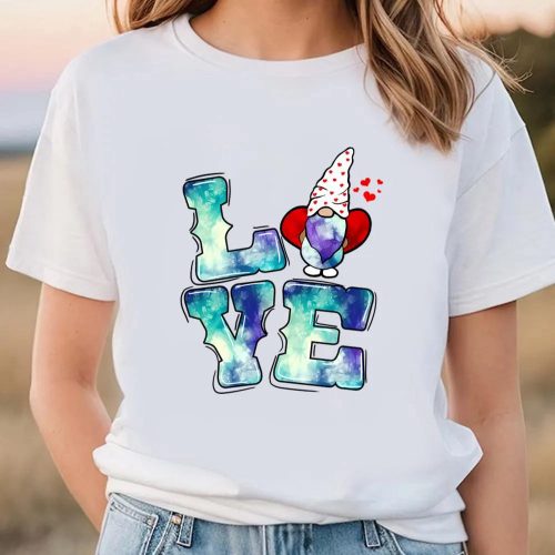 Cute Valentines Day Shirts, Valentines Gnomes Tie Dye Love Valentines Gnomes Heart T-Shirt