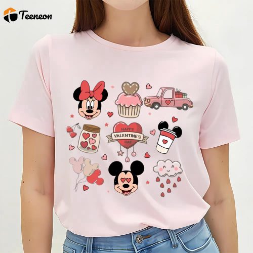 Cute Valentines Day Shirts, Vintage Mickey Minnie Valentine Shirt, Disney Snacks Shirt Valentine Shirt