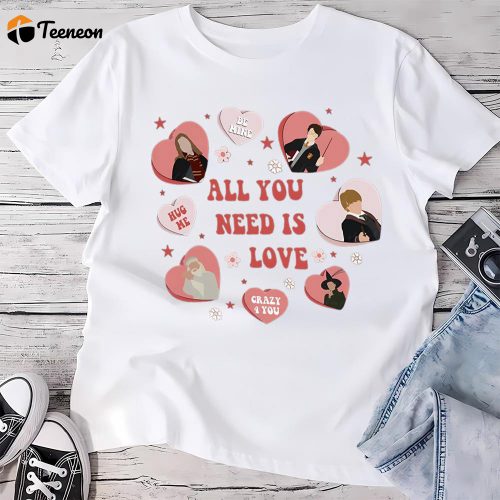 Cute Valentines Day Shirts, Wizarding Characters Harry Potter Valentine Love Shirt