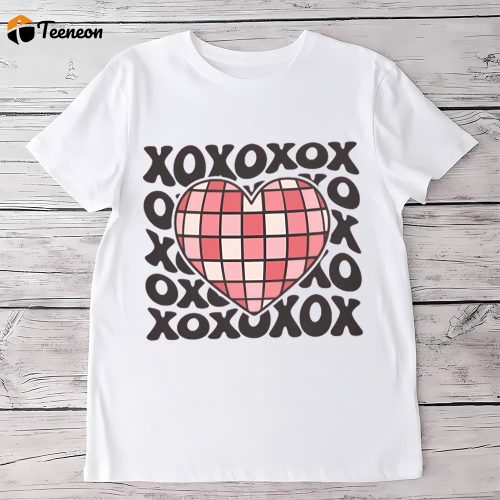 Cute Valentines Day Shirts, xoxo Discoball Heart Valentine Shirt