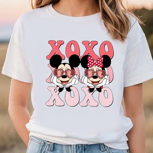 Cute Valentines Day Shirts, xoxo Disney MInnie And Mickey Valentines Shirt