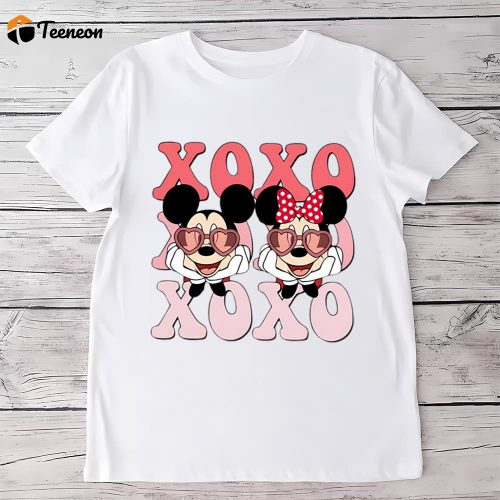 Cute Valentines Day Shirts, xoxo Disney MInnie And Mickey Valentines Shirt