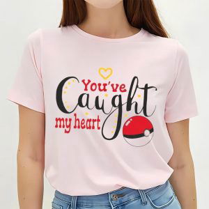 Cute Valentines Day Shirts, You Are Caught My Heart Pokemon Valentine Merch Pokemon Valentines Day Shirt