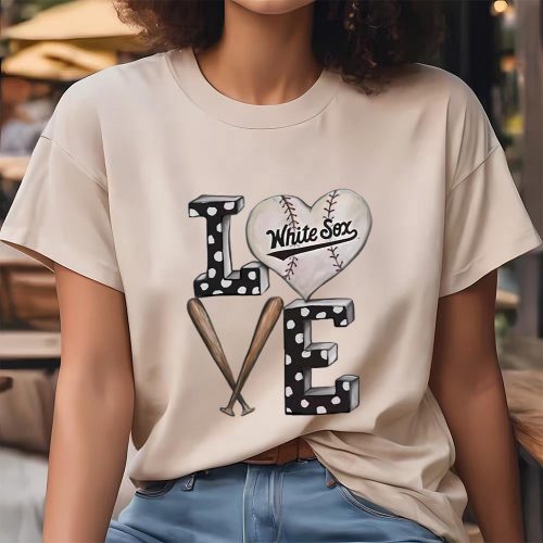 Cute Valentines Day Shirts, Youth Tiny Turnip White Chicago White Sox Baseball Love T-Shirt