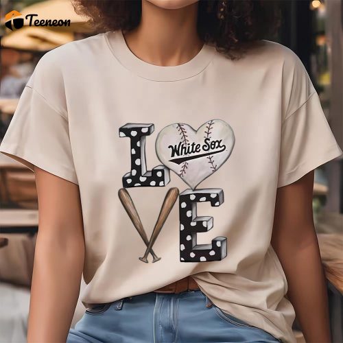 Cute Valentines Day Shirts, Youth Tiny Turnip White Chicago White Sox Baseball Love T-Shirt