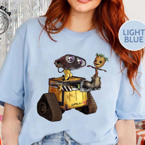 Cute Wall-E and Baby Groot Shirt: Disney Pixar Trip and World – Must-Have Disney Wall-E Shirt for Disney Lovers!