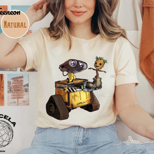 Cute Wall-E and Baby Groot Shirt: Disney Pixar Trip and World – Must-Have Disney Wall-E Shirt for Disney Lovers!