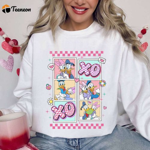 Daisy & Donald XoXo Valentine Sweatshirt Be Mine Retro Valentines Day Shirt Disneyland Couple Matching Tee