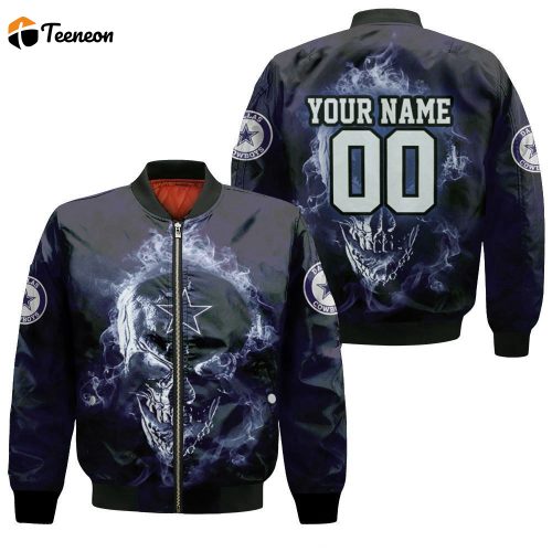 Dallas Cowboys Skull Fan Personalized Bomber Jacket  – Gift for Men Women