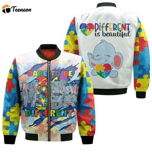 Dare To Be Different Elephant Family Bomber Jacket  – Gift for Men Women