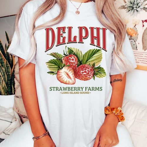 Delphi Strawberry Farms Tshirt Sweater – Camp Half Blood Percy Jackson Shirt: Greek Mythology Lover Merch