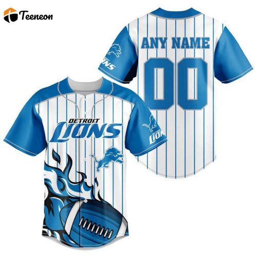 Detroit Lions Personalized Baseball Jersey