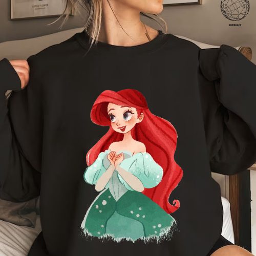 Disney Ariel Princess Shirt – Sparkle Like a True Princess with Official Disney Princess Shirts for Girls Kids – Perfect Disney Gift Shirt