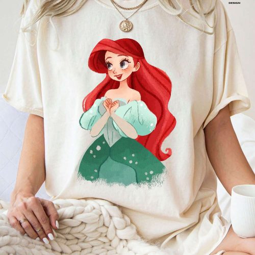 Disney Ariel Princess Shirt – Sparkle Like a True Princess with Official Disney Princess Shirts for Girls Kids – Perfect Disney Gift Shirt