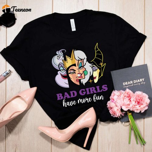 Disney Bad Girls Shirt – Villains Collection: Haunted Mansion Cruella Ursula & More!