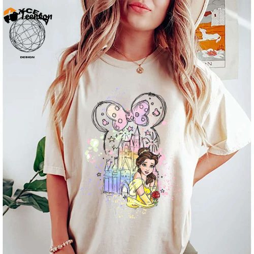 Disney Belle Princess Portrait Minnie Ears Shirt Beauty and the Beast Disney Princess Shirt Girl Trip