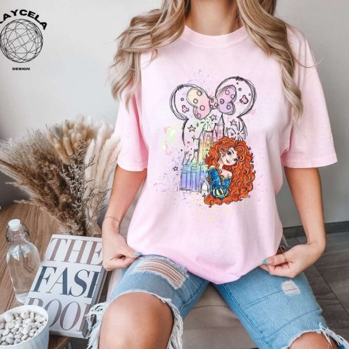 Disney Brave Merida Princess Portrait Minnie Ears Shirt – Perfect WDW Disney Parks Magic Kingdom Disneyland Family Vacation Holiday Gift