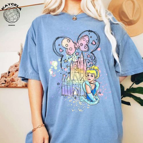 Disney Cinderella Princess Portrait Minnie Ears Shirt – Sparkle in Style with Disney Princess Shirt Perfect for Fans of Cinderella