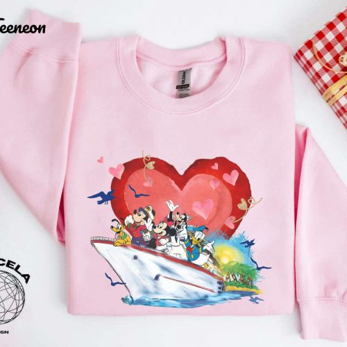 Disney Cruise Valentine Sweatshirt & 2024 Family Shirts Valentine s Day & Mickey Minnie Apparel