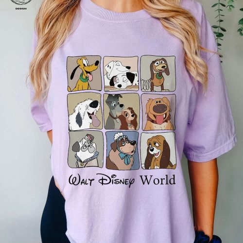 Disney Dogs Walt Disney World Shirt – Retro Vintage Design for Dog Moms Lady and the Tramp Fans – Perfect for Disneyland Enthusiasts!