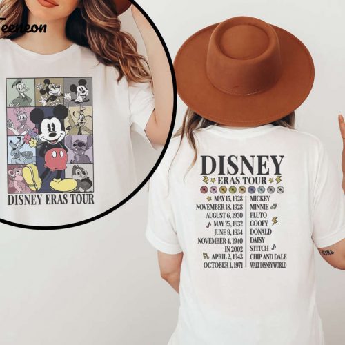 Explore Disney Eras with our 2-Sided Print Tour T-shirt Sweatshirt & Mickey Mouse Shirt: Retro Cartoon Collection for Disneyworld Trip Tees!