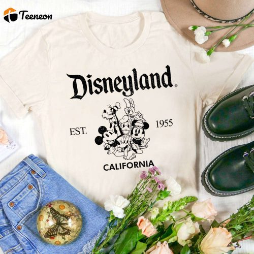 Disney Est 1955 Retro T-Shirt: Vintage Walt Disney World Shirt for Disney Vacation 2023 Disney Trip Shirt Disney California