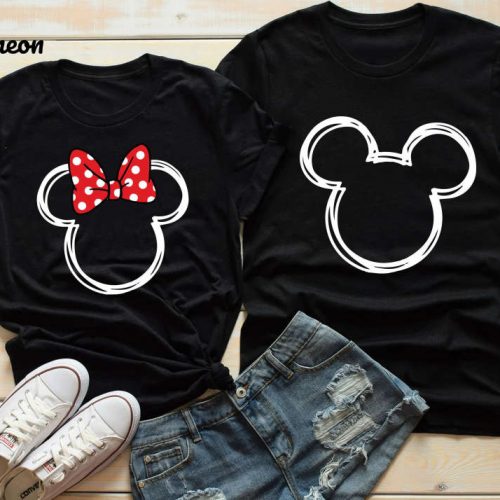 Disney Family Shirt: Mickey Sketch Minnie Women Couple & Trip Shirts