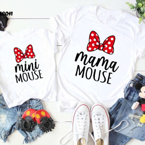 Magical Disney Trips: Customizable Mom & Daughter Mouse Shirts – Perfect Family Apparel!