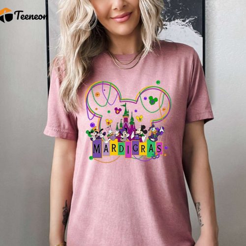 Disney Shirt: Mickey Mouse Mardi Gras Fat Tuesday NOLA Beads Festival Carnival Fleur De Lis