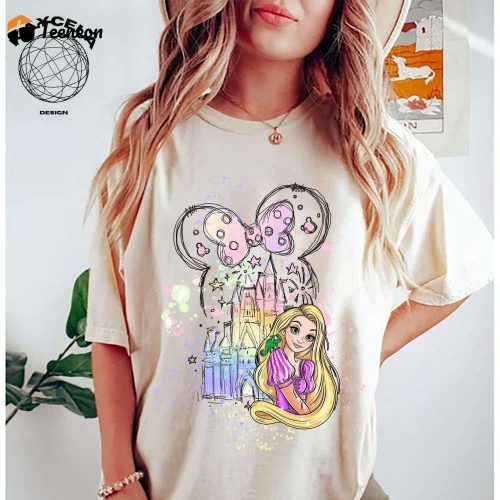 Disney Tangled Rapunzel Shirt: Minnie Ears Trip & Princess Designs for Girls and Women