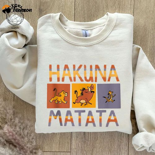 Hakuna Matata Solid Blocks Shirt: Disney The Lion King – Unleash the Wild Side! Perfect for Animal Kingdom & Disney Trips