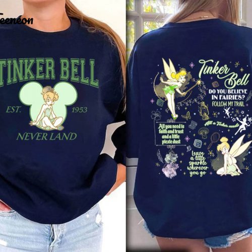 Disney Tinkerbell Shirt Peter Pan Neverland Disneyland Family Trip Disneyworld 1953 Shirt