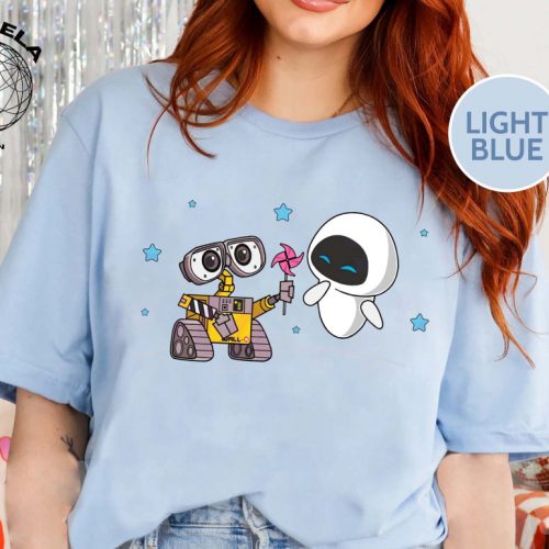 Disney Wall-E and Eve Couple Shirt: Adorable Disney Couples Tee for Perfect Matching Disney Matching Shirt Featuring Wall E – Buy Now!