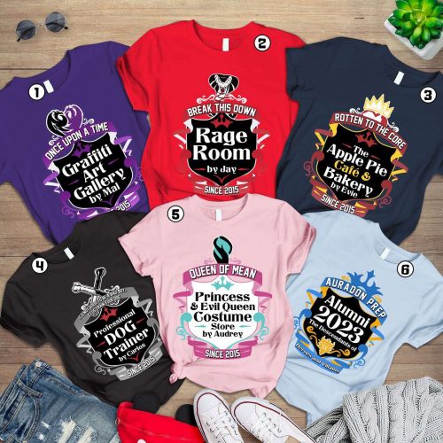 Disneyland Descendants Auradon Prep Crest T-Shirt Family Matching Outfits Magic Kingdom Shirt