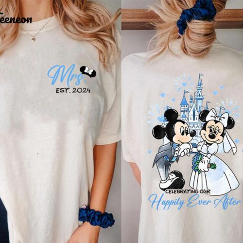 Disneyland Mr & Mrs Shirts Honeymoon & Anniversary Couple Mickey Minnie Ears Wedding & Matching