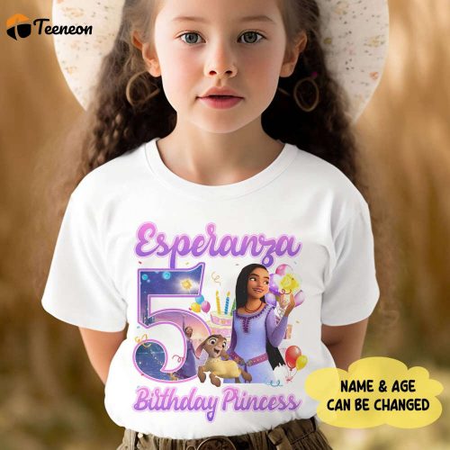 Disneyland Wish Asha Princess Birthday Shirt – Perfect Birthday Gift for Your Princess!