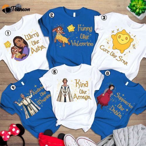 Disneyland Wish Movie 2023 Shirt – Asha Princess Star Valentino King Magnifico – Perfect for Disneyland Family Trip 2024 & Birthday Gift