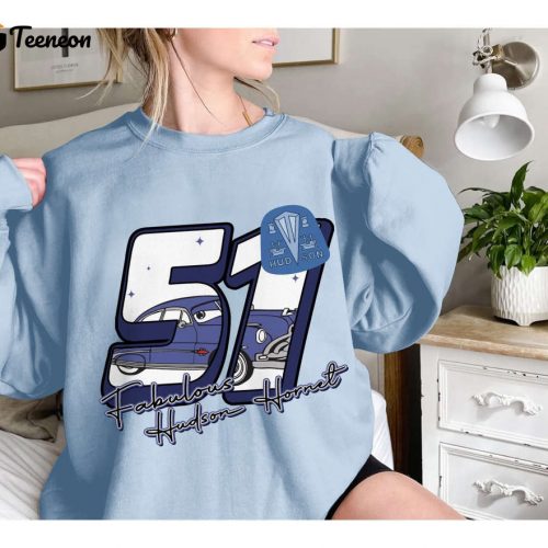 Disneyworld & Disneyland Cars Sweatshirts: Doc Hudson Mcqueen Pixar Cars Land Shirt