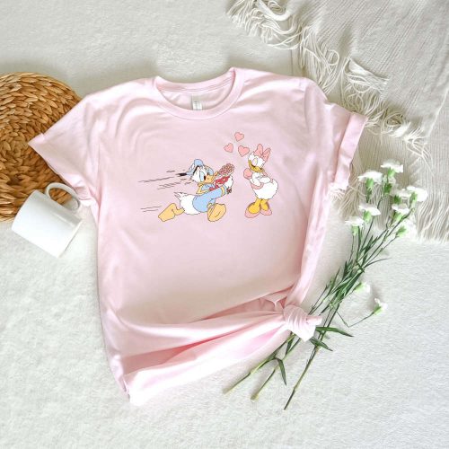 Disney Couple Shirts – Donald and Daisy T-shirt Cute Love Shirt for Valentine s Day & Honeymoon Cartoon Disney Shirt