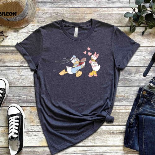 Disney Couple Shirts – Donald and Daisy T-shirt Cute Love Shirt for Valentine s Day & Honeymoon Cartoon Disney Shirt