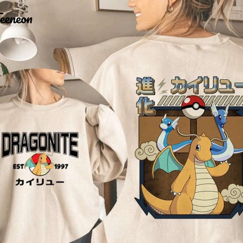 Dragonite Eevee Pikachu Bulbasaur Charmander Squirtle Shirt Video Game Family Trip Pokemon Kids Gift