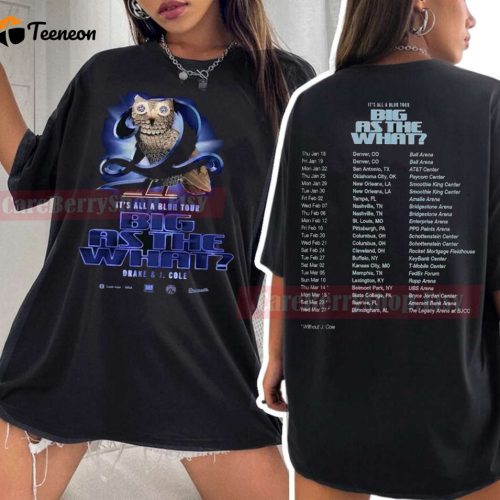 Drake J Cole Tour 2024 T-Shirt: Vintage Unisex Gift for Fans – All Blur Tour