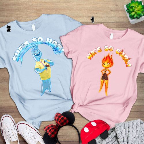 Elemental Ember Lumen and Wade Couple Sweatshirt – Movie Shirt – Valentine Shirt – Disneyland Couple Shirt