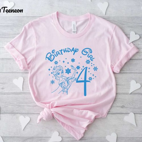 Elsa Birthday Girl Shirt – 4th Queen Elsa Princess Shirt