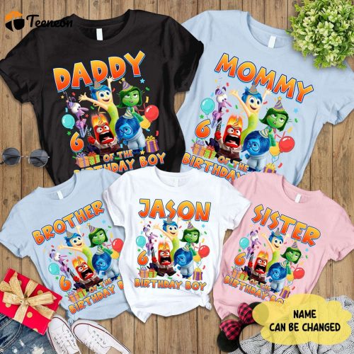 Inside Out Characters Birthday Shirt Joy Anger Anxiety Fear Kids Emotions Shirt