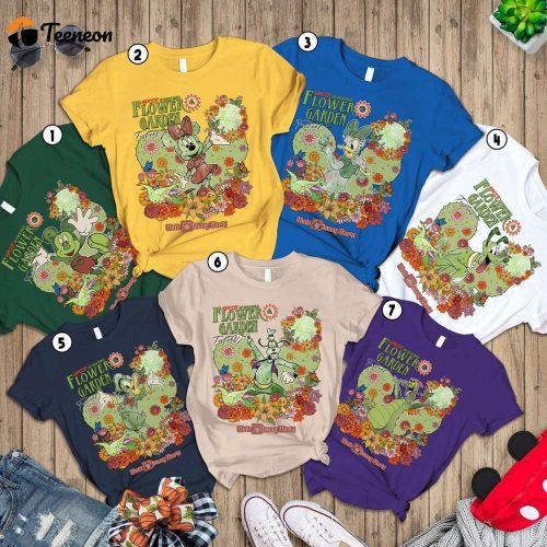 Epcot Flower Garden Festival 2024 Disneyland Shirt Mickey Minnie Figment Floral Epcot Center 1982 Disneyworld Family Shirt