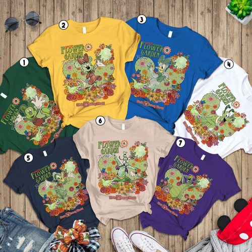 Epcot Flower Garden Festival Shirt 2024 – Mickey Minnie Figment Floral Disneyworld Family Shirt